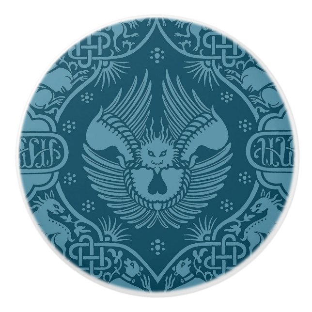 Mittelalterlicher Flügeldrachen Keramikknauf (Vorderseite)