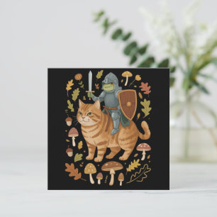 Mittelalterlicher Frosch auf orangefarbener Katze  Einladung