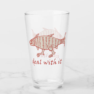 Mittelalterlicher gehender Fisch Glastumbler Glas