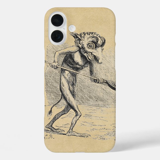 Mittelalterlicher Goblin Stirs Cauldron iPhone 16 Plus Hülle (Rückseite)
