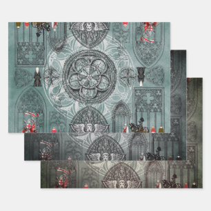Mittelalterlicher Gotik Geschenkpapier Set