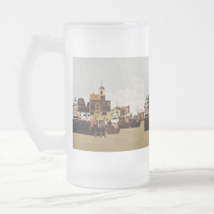 mittelalterlicher Hafen Mattglas Bierglas