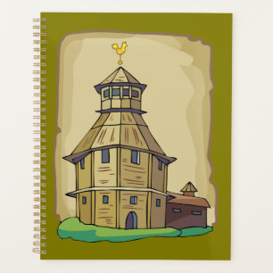 Mittelalterlicher hölzerner Wachturm und Festung Planer