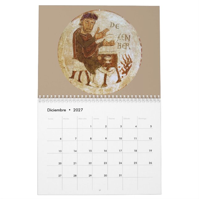 Mittelalterlicher Kalender 2 Seiten Estándar (Dez 2027)