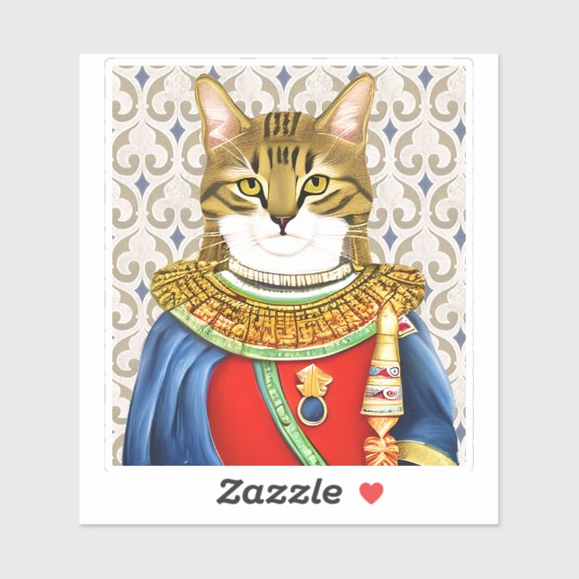 Mittelalterlicher Katzenprinz Aufkleber (Blatt)