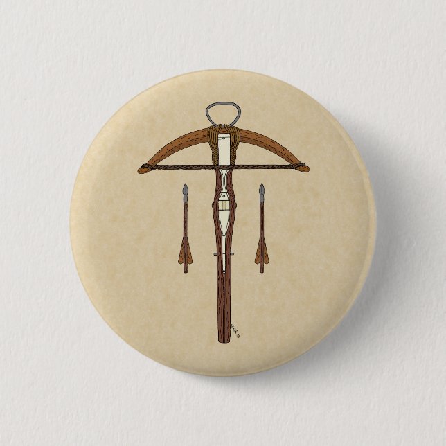 Mittelalterlicher Kreuzbogen mit Bolzen Button (Vorderseite)