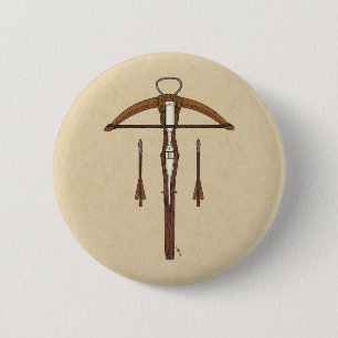Mittelalterlicher Kreuzbogen mit Bolzen Button