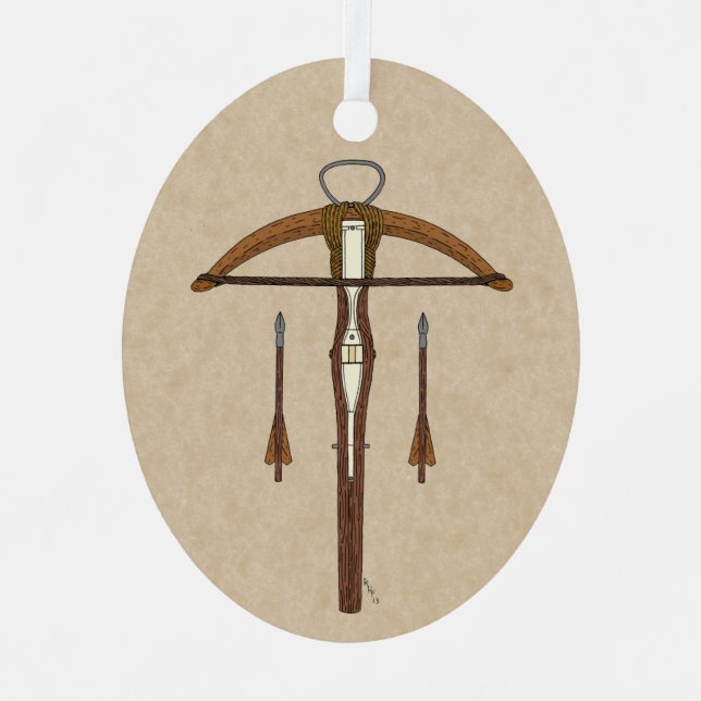 Mittelalterlicher Kreuzbogen mit Bolzen Ornament Aus Metall (Vorderseite)
