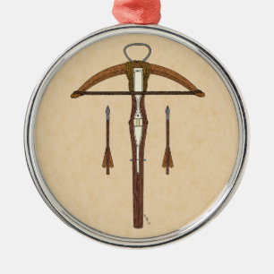 Mittelalterlicher Kreuzbogen mit Bolzen Silbernes Ornament