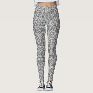 Mittelalterlicher KreuzDamast - Silbergrau / Grau Leggings