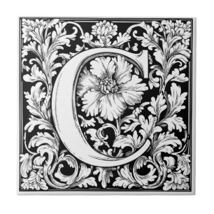 mittelalterlicher Leuchtbrief C Fliese