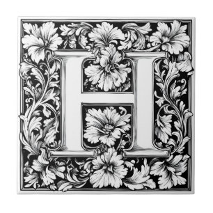 mittelalterlicher Leuchtbrief H Fliese