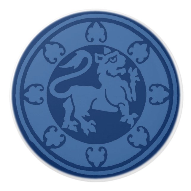 Mittelalterlicher Löwe Keramikknauf (Vorderseite)