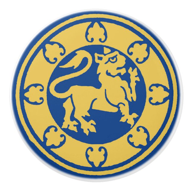 Mittelalterlicher Löwe Keramikknauf (Vorderseite)