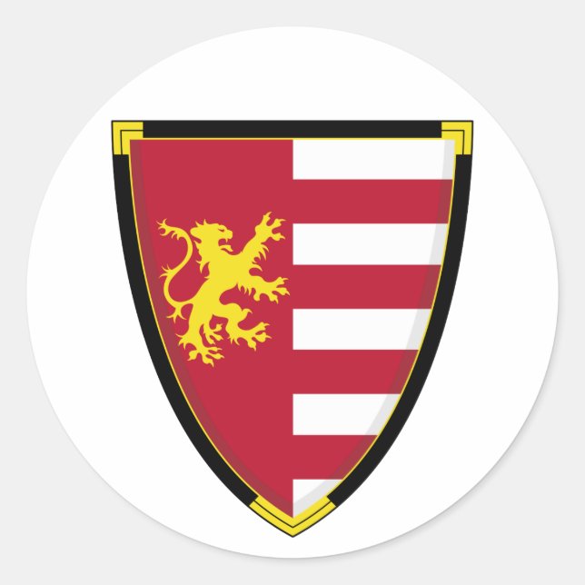 Mittelalterlicher Löwenschild Runder Aufkleber (Vorderseite)