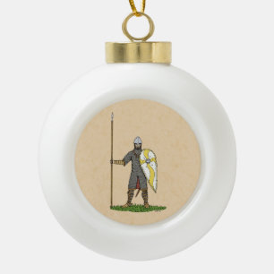 Mittelalterlicher normannischer Ritter Circa 1066 Keramik Kugel-Ornament
