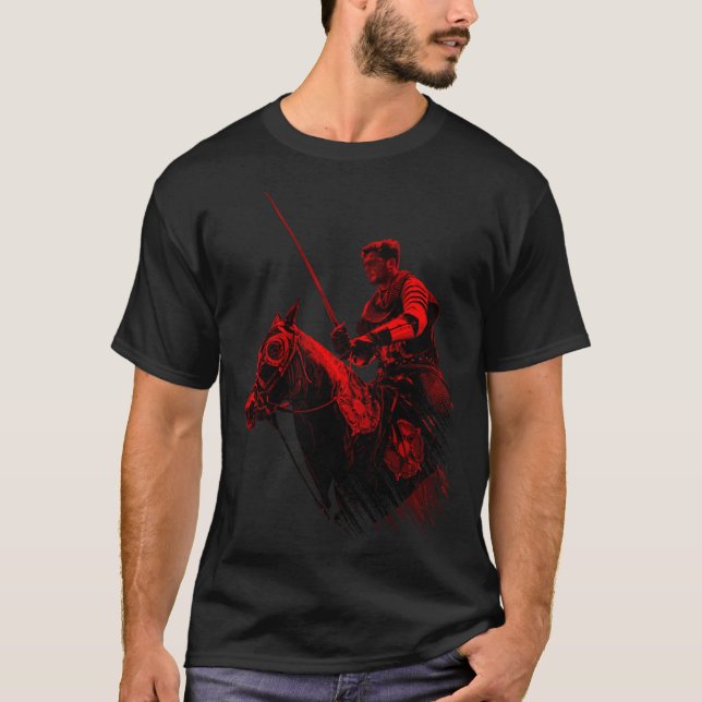 mittelalterlicher Pferderitter T-Shirt (Vorderseite)