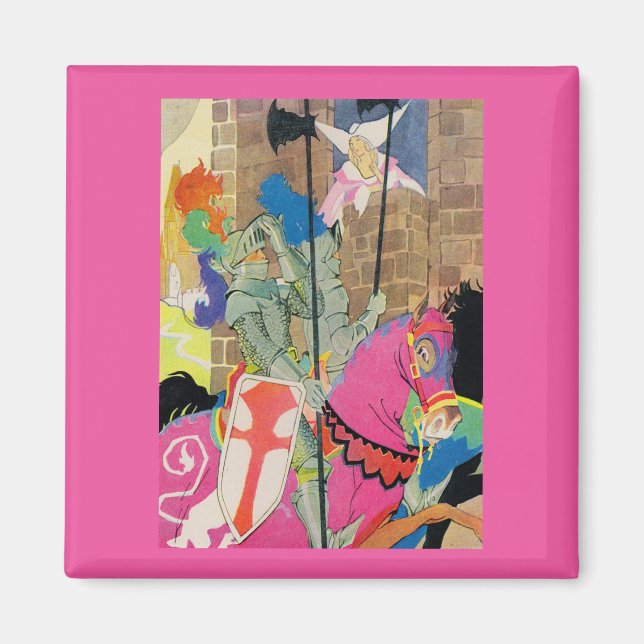 Mittelalterlicher Ritter auf dem Pferd Magnet (Vorne)