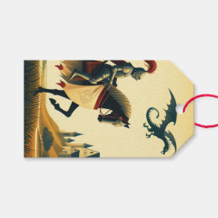 Mittelalterlicher Ritter/Drache/Burgfantsänger Geschenkanhänger