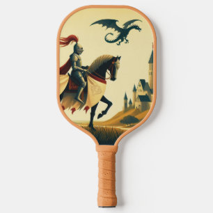 Mittelalterlicher Ritter/Drache/Burgfantsänger Pickleball Schläger