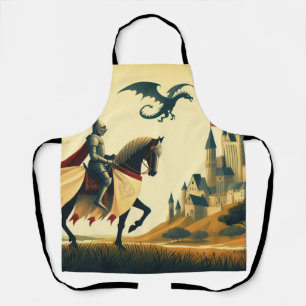 Mittelalterlicher Ritter/Drache/Burgfantsänger Schürze