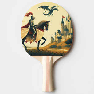 Mittelalterlicher Ritter/Drache/Burgfantsänger Tischtennis Schläger