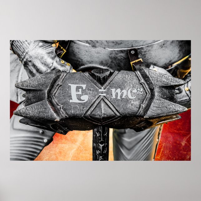 Mittelalterlicher Ritter - E=mc2 Poster (Vorne)