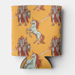 Mittelalterlicher Ritter, Einhorn, Fantasie nahtlo Dosenkühler