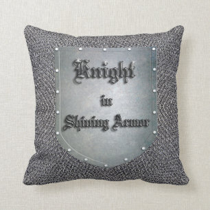Mittelalterlicher Ritter in glänzendem Kissen