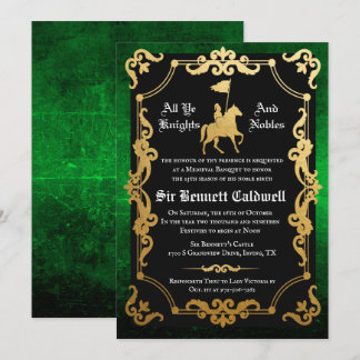 Mittelalterlicher Ritter Jousting Geburtstag Einla Einladung