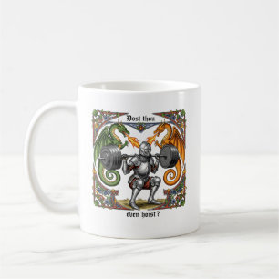Mittelalterlicher Ritter Kniebeuge Fitness Drache Kaffeetasse