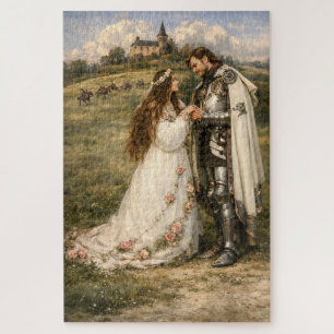 Mittelalterlicher Ritter, Schloss und Prinzessin