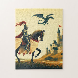 mittelalterlicher Ritter/Wyvern/Burg-Fantasie