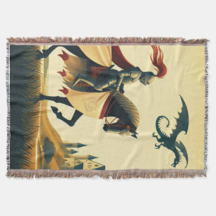 Mittelalterlicher Ritter & Wyvern-Burg-Fantasy Decke
