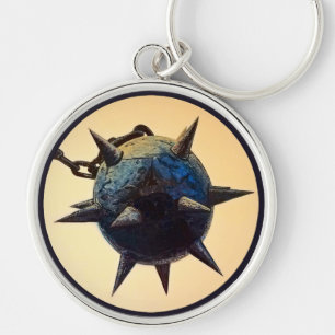 Mittelalterlicher Spikatball und -kette Schlüsselanhänger