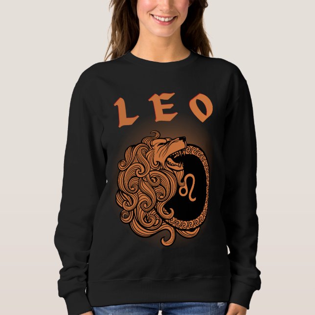 Mittelalterlicher Stil Zodiac Leo Sweatshirt (Vorderseite)