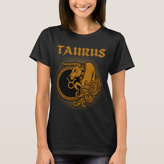 Mittelalterlicher Stil Zodiac Taurus T-Shirt (Vorderseite)