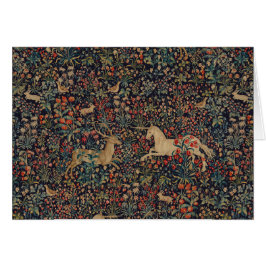 Mittelalterlicher Unicorn Mitternacht Blumengarten