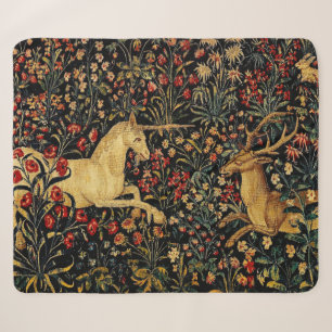 Mittelalterlicher Unicorn Mitternacht Blumengarten Sherpadecke