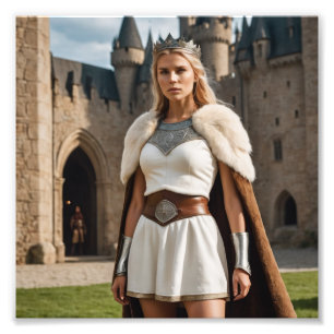 Mittelalterliches Barbarian Queen Girl Fotodruck