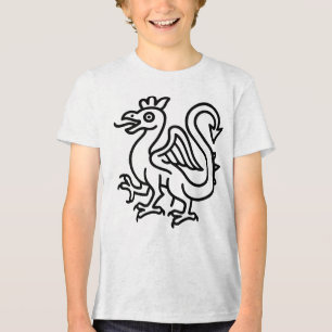 Mittelalterliches Basilisken-Siegel Fantasy Herald Tri-Blend Shirt
