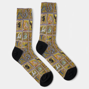 Mittelalterliches Bestiarium, fantastische Tiere,  Socken