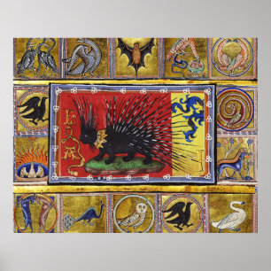 Mittelalterliches Bestiarium, SCHWARZER IGELEKÖNIG Poster