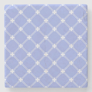 Mittelalterliches Blau- und Weißdiamantenmuster Steinuntersetzer