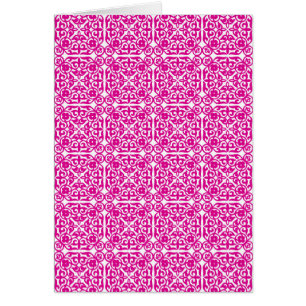 Mittelalterliches Damasmuster, Magenta und Weiß