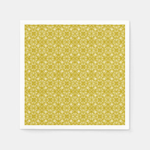 Mittelalterliches Damastmuster, Senfgold Serviette