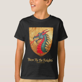 Mittelalterliches Drache-Schild T-Shirt