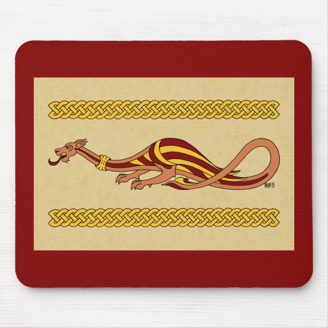 Mittelalterliches Drachendesign 2015 Mousepad (Vorne)