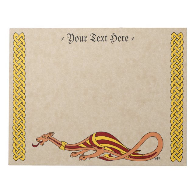 Mittelalterliches Drachendesign 2015 Notizblock (Vorderseite)