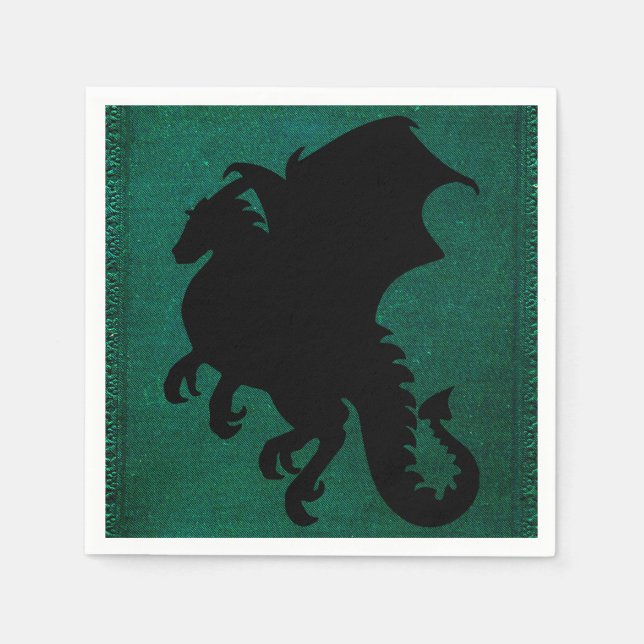 Mittelalterliches Drachenschwert Vintag Serviette (Vorderseite)